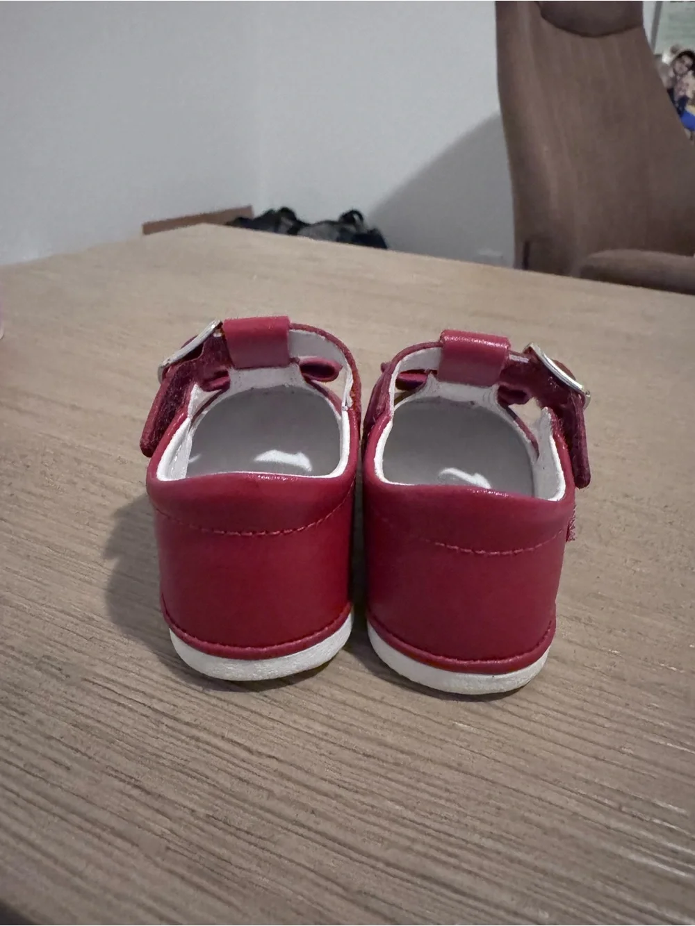 Minnie Bow Leather Mary Jane (Baby) Shoes Red